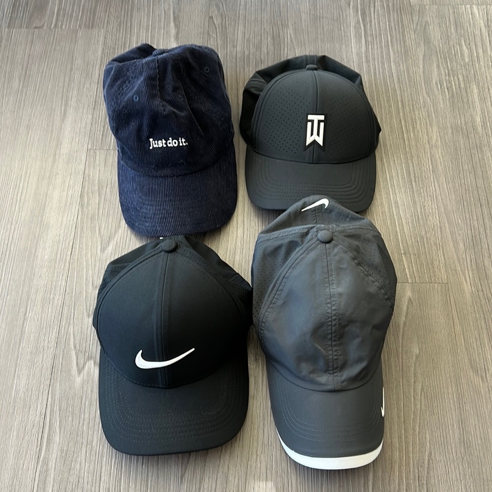 Collection of Nike Hats. Mix of golf, athletic, and casual. Mostly worn 1x.